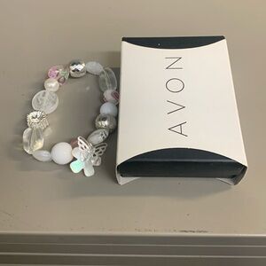 Avon Beaded Chic Charm Bracelet Romance with Butterfly Charm Brand New in Box